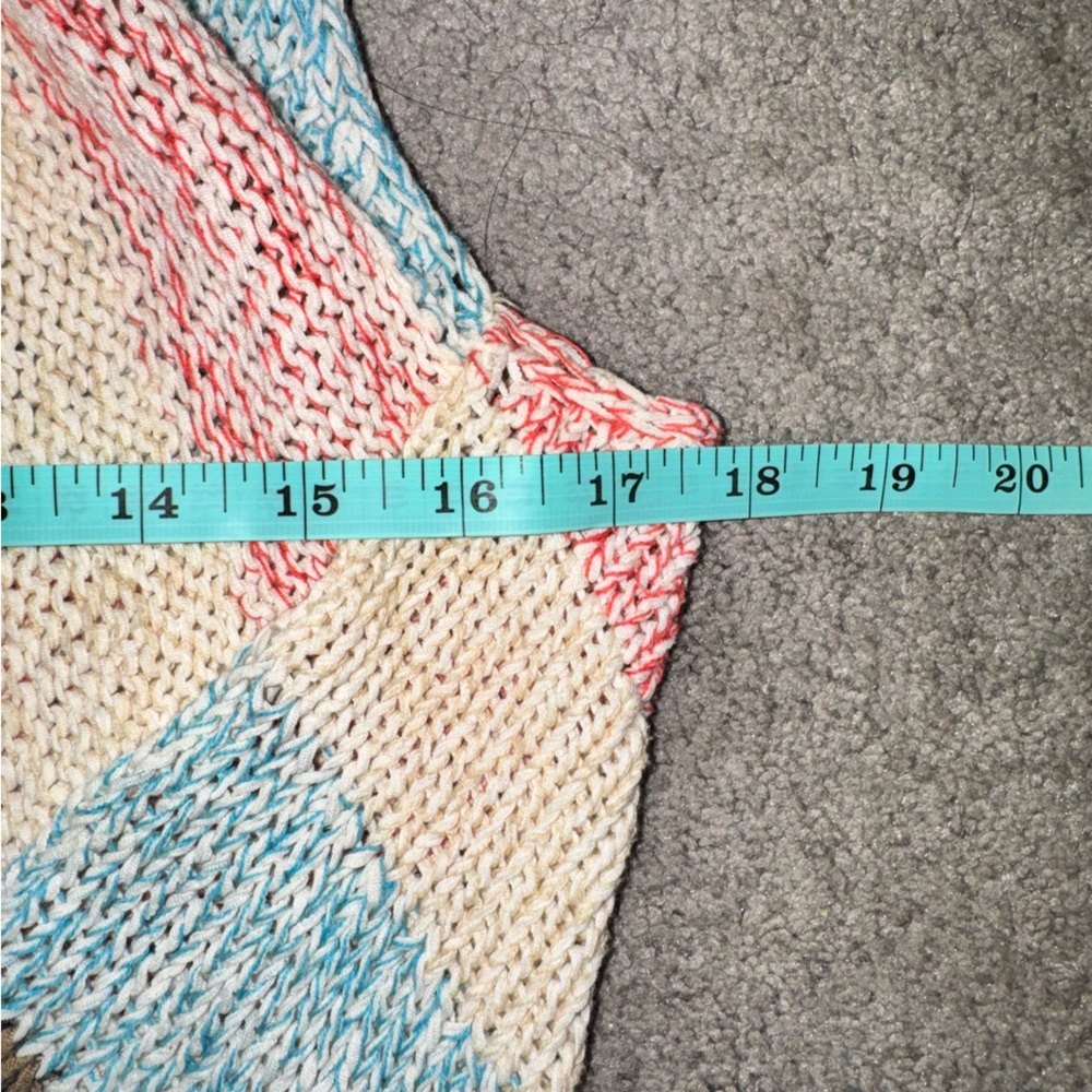 CABI Line Up Circle Vest open fit sweater vest shrug pink blue cream gray XS - Picture 9 of 10